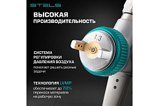 Краскораспылитель Stels AG 901 LVMP профессиональный, гравитационного типа, сопла 1.3 и 1.1 мм 57365