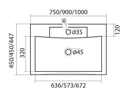 Раковина Art&Max AM-LAV-1000-MR-FP 100 см белый