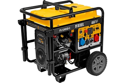 Бензиновый генератор Denzel PS-120EAD-3 12 кВт, 230/400 В, 40 л, разъём ATS, переключение режима, электростартер 946984