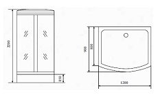 Душевая кабина Timo Standart T-6615 Silver 120x90, прямоугольная, хром