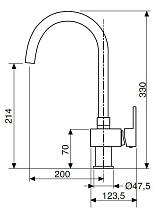 Смеситель для раковины Cezares UNIKA-LSM1-A-NOP-W0 черный матовый