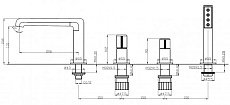 Смеситель на борт ванны BelBagno UNO-BVD4-CRM