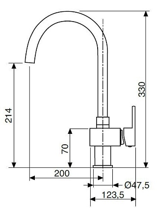 Смеситель для раковины Cezares UNIKA-LSM1-A-NOP-W0 черный матовый