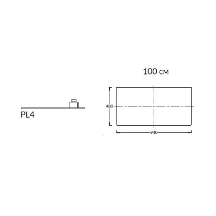 Полка Kerama Marazzi Plaza Next 100 см, фондамента серый PL4.DL500920R\100