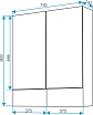 Зеркальный шкаф 1MarKa Соната 75 см белый глянец У29559