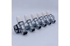 Коллектор Tiemme 6 отводов, регулируемый 1&quot;х1/2(16) MAXIMA (никель) 1860084 / 1868K