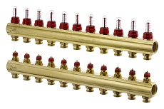 Коллекторы Danfoss FHF-11F с расходомерами для 11 контуров 088U0531