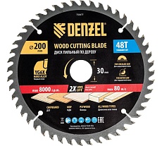 Пильный диск по дереву Denzel 200x30 мм, 48 зубьев 733477