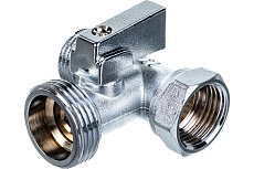 Шаровой кран Uni-Fitt ННВ 1/2&quot; x 3/4&quot; х 1/2&quot;, проходной, для стиральных машин, флажок, хром 182C2320