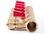Коллектор с шаровыми кранами PROFACTOR в/н 3/4" х 5 вых 16 цанга PF MVP 266.5