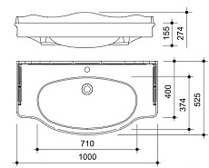 Раковина Caprigo VP21-100 100 см