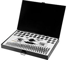 Набор метчиков и плашек AV Steel 60 предметов, М3-М12, 1/4&quot;-1/2&quot; в металлическом кейсе AV-921215