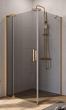 Душевой уголок Cezares Slider SLIDER-AH-1-80-100/110-GRIGIO-BORO 80x100/110 серое, брашированное золото