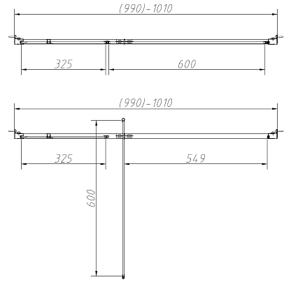 Душевая дверь Vincea Slim-N VDP-4SN100CLB 100x195 черный, прозрачная