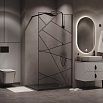 Душевая перегородка Niagara Nova NG-680-10BLACK 100x195 прозрачная с рисунком, профиль черный матовый