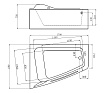 Акриловая ванна Gemy G9056 B 170x130 с г/м, левая