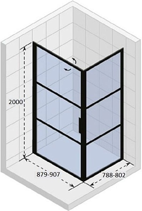 Душевой уголок Riho Grid GB201 90x80 черный/прозрачный G004010121