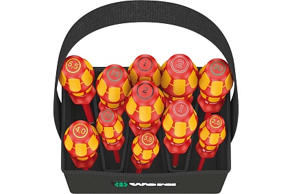 Набор отвёрток диэлектрических WERA 11 пр.,PH 1/2, PZ 1/2, TX10/15/20, SL 2.5/3.5/4.0/5.5 WE-004310