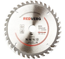 Диск пильный по дереву твердосплавный (160х20/16 мм; 36 зубьев) Redverg 6621212