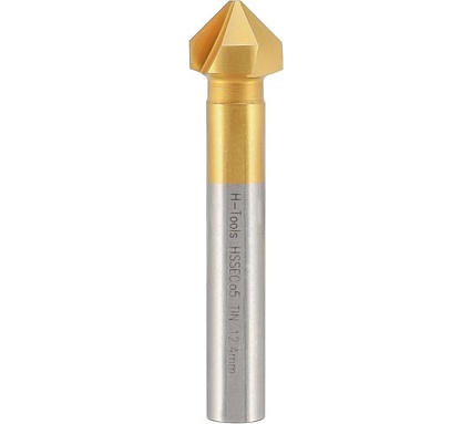 Зенковка H-Tools 90градусов 12.4мм HSSE-Co5 TiN 3z L-54мм 795124EHT