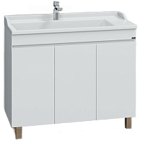 Тумба с раковиной Санта Марс 100 см напольная с полками, белый