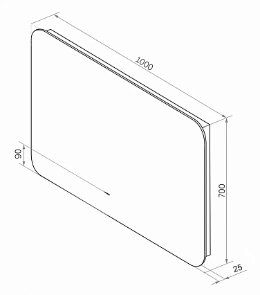 Зеркало Континент Burzhe LED 100x70 см бесконтактный сенсор, с холодной подсветкой, часы, антипар ЗЛП3123