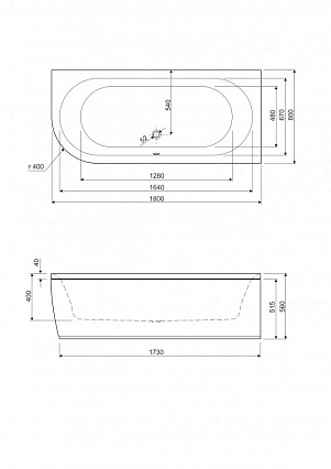 Фронтальная панель Cezares Metauro Corner METAURO CORNER-180-SCR-R-W37 180 см R