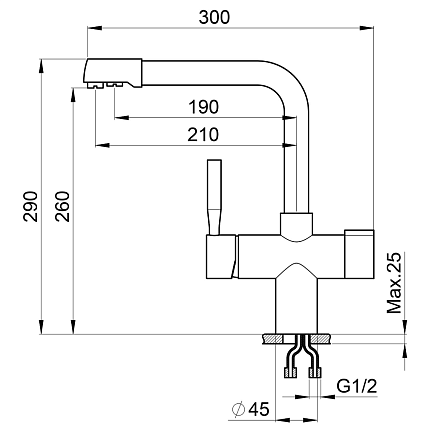 Смеситель для кухни Point PN3104BG светло-бежевый