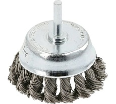 Корщетка чашечная (75 мм; стальная плетенная проволока) для дрели Hoegert Technik HT7D706