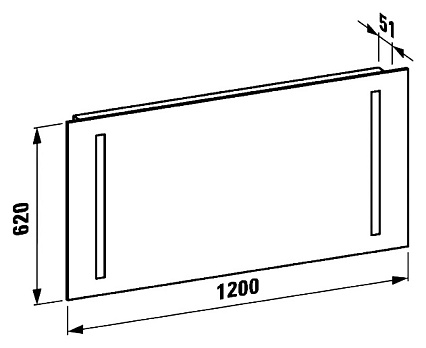 Зеркало Laufen Case 120 см с вертикальной подсветкой, сенс. выключатель