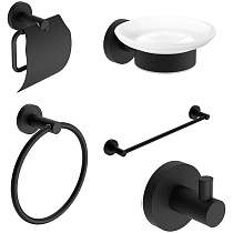 Набор аксессуаров для ванной комнаты AQUAme Trento AQM7221MB черный матовый