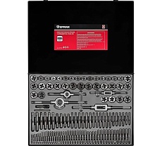 Набор метчиков и плашек Ермак 110 предметов, сталь 9ХС 637-003