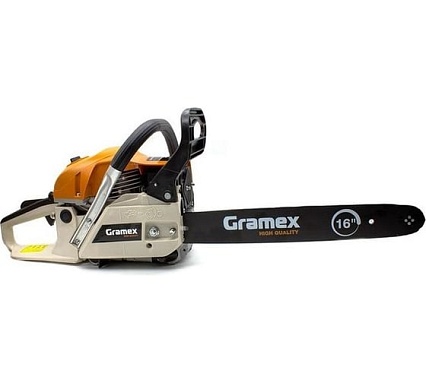 Пила бензиновая цепная Gramex CS-1629 2,2кВт/2,9л.с, шина 16", 40 см; 0,325; 1,3мм-64зв (1/2) 98045