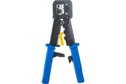 Обжимной инструмент для коннекторов Lanmaster EZ, 4P, 6P, 8P, с храповым механизмом, LAN-CRI-468R/EZ