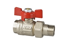 Шаровый полнопроходный кран ICMA S.P.A. 1/2&quot; наружная/внутренняя резьба с американкой, бабочка 347 /87347AD11