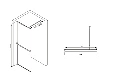 Душевая перегородка Abber Immer Offen 100x200, черный AG60100B