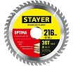 Пильный диск по дереву Stayer Optima 216x32/30 мм, 36Т, оптимальный рез 3681-216-32-36_z01