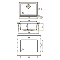 Кухонная мойка Lemark Sinara 540-U 54 см грей, 9910075