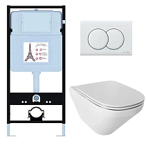 Подвесной унитаз Jacob Delafon Modern Life E21775RU-00 комплект 4в1, клавиша белый глянец