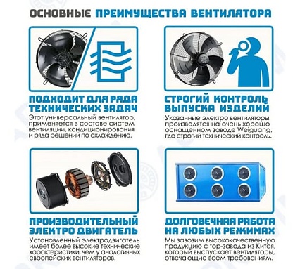 Вентилятор осевой 170 мм АРКАИМ YWF2D-170S-95/15-G/ 380 В, 52 Ватт. Поток: всасывание (от радиатора) YWF-2D170-S95/15-G