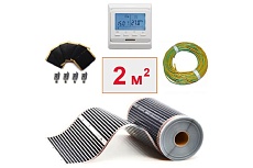 Плёночный электрический тёплый пол ТеплоСофт 2м.кв. с электронным терморегулятором плёнка 2м.кв./эл