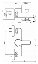 Смеситель для ванны E.C.A. Luna 102102450