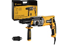 Перфоратор Deko DKH1250W в кейсе, с дополнительным патроном, 1250 Вт 063-4366