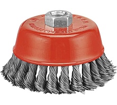 Кордщетка чашечная P.I.T. 125x0.5мм, стальная крученая проволока, резьба M14 APLS12-R125