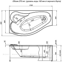 Акриловая ванна Aquanet Palma 170x90/60 L