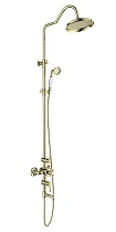 Душевая стойка Aquatek Классик AQ2543PG термостат, полированное золото