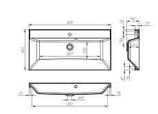 Раковина BelBagno BB900/450-LV-ART-AST-NERO 90 см черный