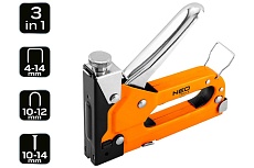 Степлер Neo Tools 3 в 1, 4-14 мм, скобы G, L, E, сталь, регулировка удара 16-031