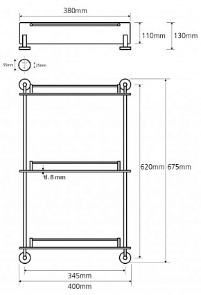 Полка Bemeta Omega 104202132 40 см