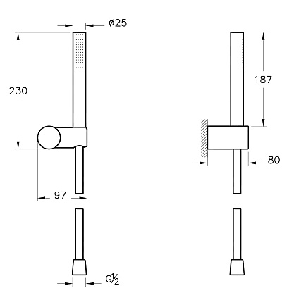 Душевой гарнитур Vitra Origin 1F A4554326 медь